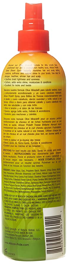 African Pride Original Braid Sheen Spray, 12 Ounce - Beauty Fine