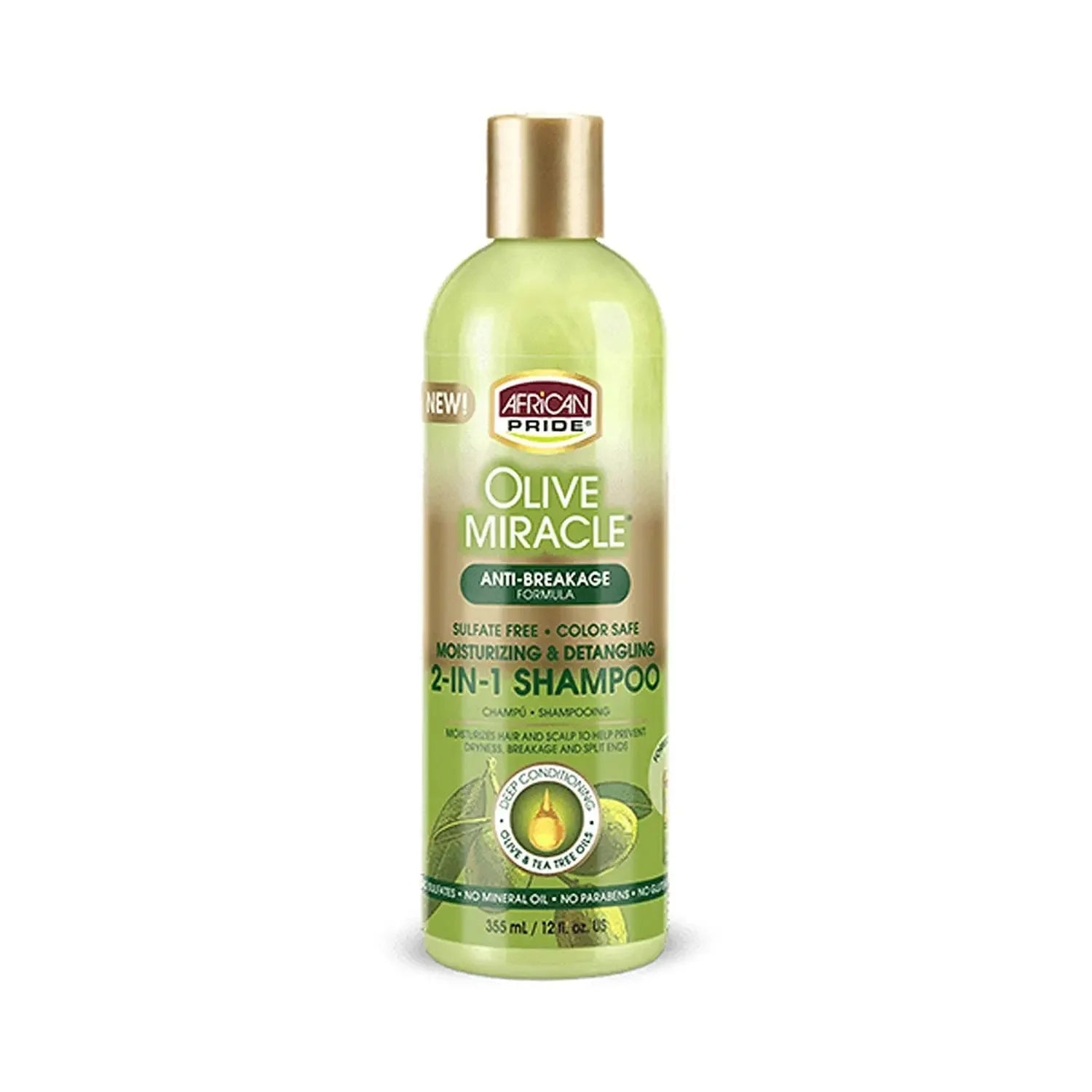 African Pride Olive Miracle 2 in 1 Shampoo 12 Oz - Beauty Fine