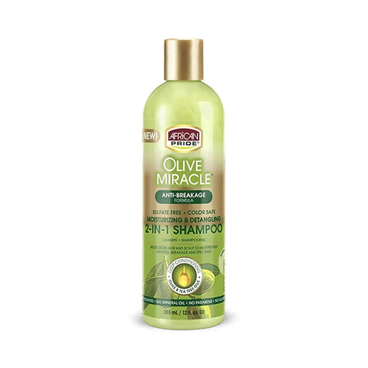 African Pride Olive Miracle 2 in 1 Shampoo 12 Oz - Beauty Fine