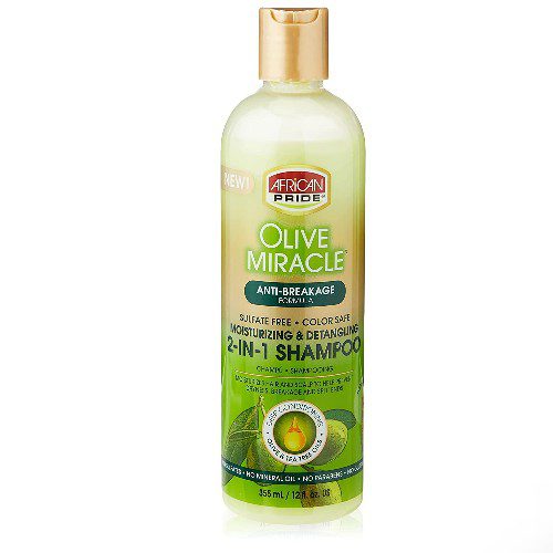 African Pride Olive Miracle 2-in-1 Shampoo and Conditioner, 12 Ounce - Beauty Fine