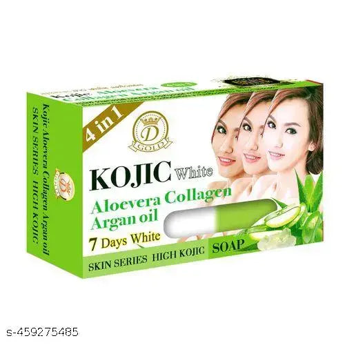 MUSSXOC D-NE GOLD KOJIC WHITE ALOEVERA COLLAGEN ARGAN OIL 4 IN 1 SOAP 160 Grm ( GREEN )
